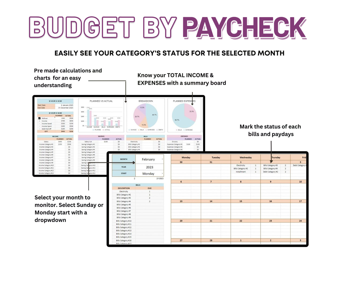 Prime Monthy budget spreadsheet